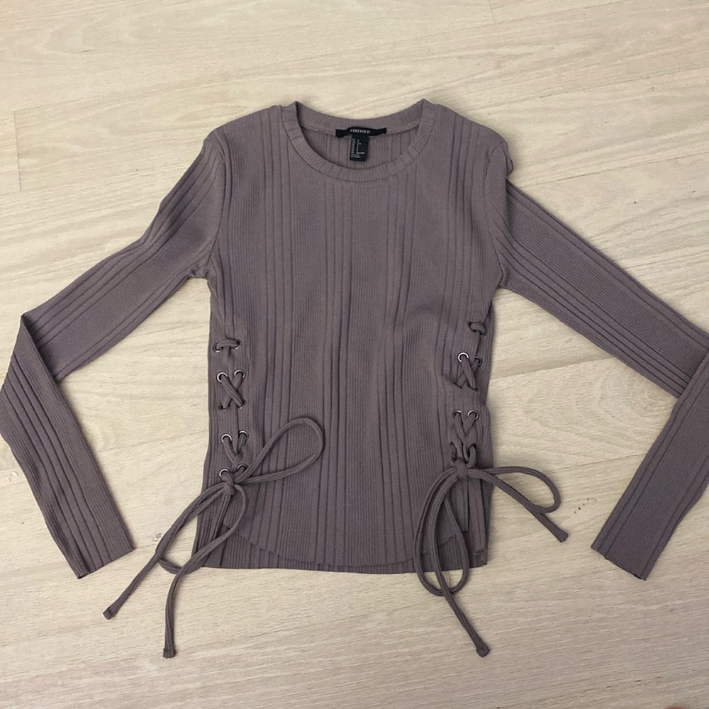 Forever 21 Small Tight Long Sleeve Top